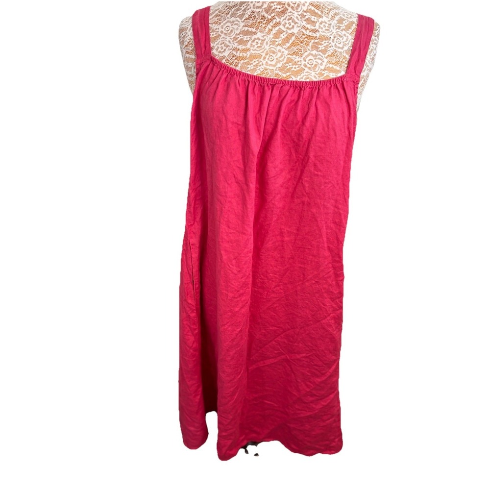 Eileen‎ Fisher 100% Organic Linen Cami Dress, Color: Geranium (Pink), Size XL